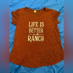 “Life is Better On the Ranch” Size 6/7 Girls Western Ranch Tee